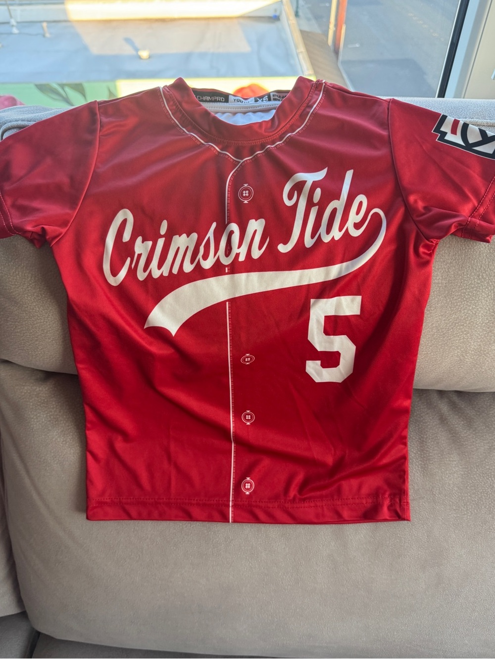 Kids Crimson Tide Red Baseball Jersey - Brand: